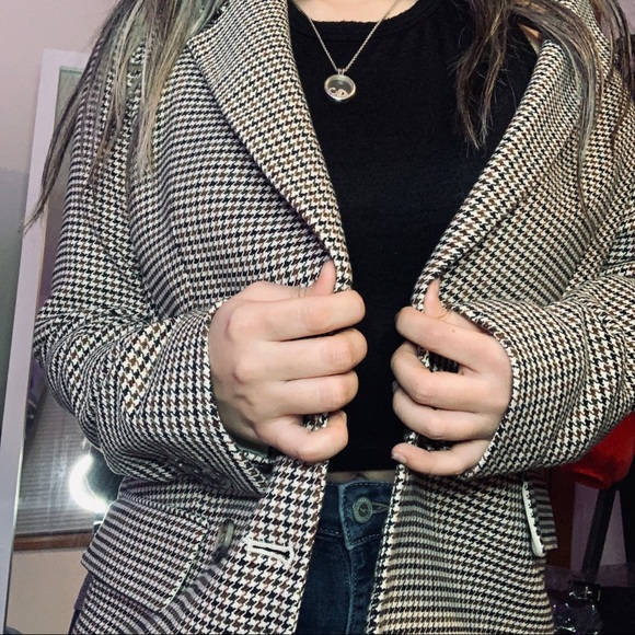 SOLD H&M Plaid Vintage Blazer Coat - Picture 3 of 4